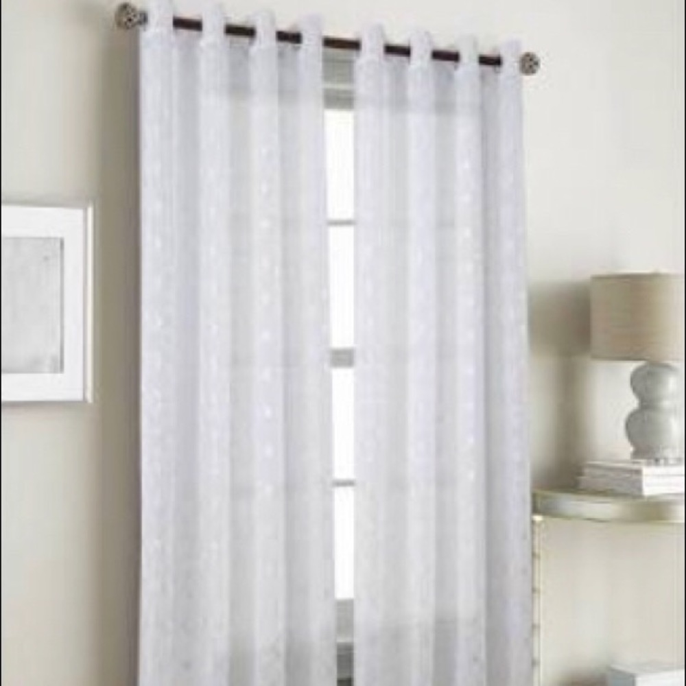 White Grommet Window Curtain